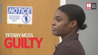 Tiffany Moss found guilty on all counts in death of stepdaughter [upl. by Initof]