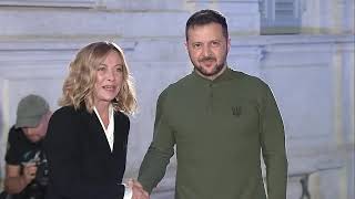 GIORGIA MELONI RICEVE ZELENSKY A VILLA DORIA PAMPHILJ [upl. by Irat166]