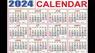 Calendar 2024 Nanakshahi CALANDER PUNJABI nanakshahicaleander2024 2024 ka calendar [upl. by Llertnac241]