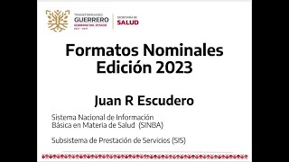 Formatos SINBA  SIS 2023  Reunión Virtual con el Municipio Juan R Escudero Fecha 19 Junio 2023 [upl. by Nalahs]