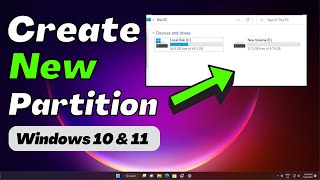 How to Create Partition in Windows 10 amp 11  Create New Drive 2023 [upl. by Elockcin31]