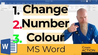 Change color of number lists in MS WORD [upl. by Naoj]