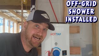 IVE BEEN WAITING FOR THIS Joolca offgrid cabin tiny house build Hot tap shower Tractor [upl. by Caril]