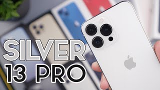 Silver iPhone 13 Pro Unboxing amp First Impressions [upl. by Jemine]