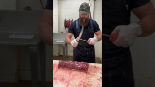 Bison Strip Steaks 🔪🦬 shorts bison steak stripsteaks butcher [upl. by Maiocco]