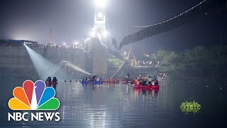 Video Shows Moment Of Deadly India Bridge Collapse [upl. by Shore135]