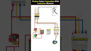 Flaser relay connection with contacter modular 👍 electrician electricalinstallation electrian [upl. by Llyrpa]