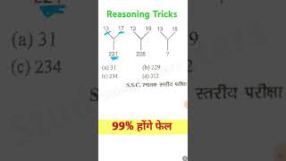 Reasoning Tricks ShortsReasoning tricks in hindiMissing number trickssscgd ssccgl short [upl. by Nesila]