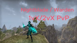 ESO  WardenNightblade  1vX2vX Outnumbered PvP  Gold Road [upl. by Renba]