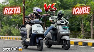 New TVS Iqube vs Ather Rizta Drag Race😱  EV battle 🔥 [upl. by Giselbert]