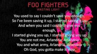 Foo Fighters Arlandria Lyrics [upl. by Collins]