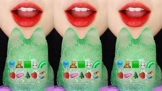 VERTICAL MUKBANG FROZEN AGAR JELLY CLEAR JELLY KOREAN ICE CREAM ASMR EMOJI ASMR 🐰 [upl. by Nilats]