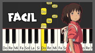 El Viaje de Chihiro  One Summers Day  Spirited away  TUTORIAL DE PIANO FÁCIL [upl. by Karly631]