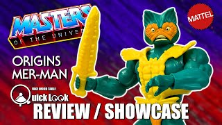 Masters of the Universe Origins MerMan Quick Look Review  Showcase [upl. by Nosnarb243]