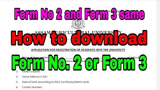 How to Download Form No 2 or Form 3  University Registration Form  AAU Admission 2024  MixedUp GK [upl. by Blaze]