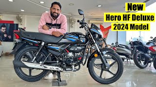 New Hero Hf Deluxe 2024 Model Launch With New Update Price Mileage New Features Full Review [upl. by Statis]