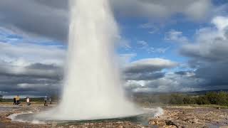 Active Geysir with eruptions Iceland  WATCH TILL THE END [upl. by Redna]