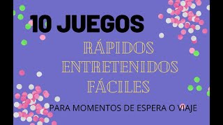 10 juegos FÁCILES para ENTRETENER a los niños [upl. by Llain94]