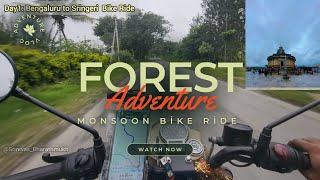 Bengaluru to Sringeri Bike Ride Day1  Monsoon Ride in Western ghats forest  Telugu Moto vlogging [upl. by Ynej433]