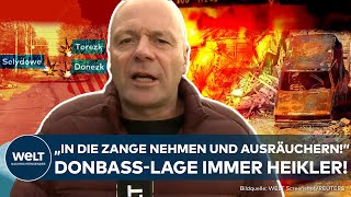 UKRAINEKRIEG Lage in Donezk im Donbass immer heikler Russen wollen Ukrainer quotin die Zange nehmenquot [upl. by Akiemat]