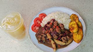 Veggie Meatless Jamaican Stew PeasCooking Stew Peas WVeggie Chunks Recipe Vegan Dinner Idea [upl. by Dadelos571]