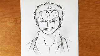 How to draw Zoro One piece step by step  Easy drawing ideas for beginners [upl. by Ameluz]