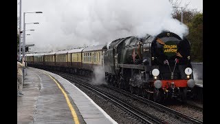 Bullied Light Pacific 35028 Clan Line whistles through Whitstable working 1Z82 30318 [upl. by Gault]