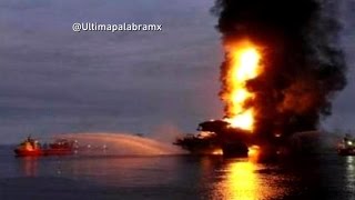 Oil Platform Explosion Fire Erupts in Gulf of Mexico [upl. by Gwenni]