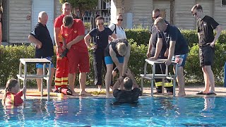 PUNKTum Übung zur Wasserrettung im Freibad Hettstedt [upl. by Anilam265]