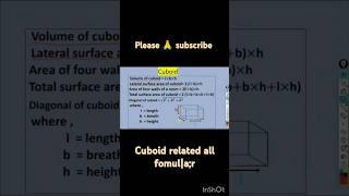 Cuboidformulasytshorts cuboid maths [upl. by Issej]