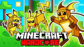 I Survived 100 DAYS as PIKACHU the POKEMON in HARDCORE Minecraft [upl. by Akilat]