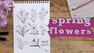 8 Essential Spring Flower Doodles  Beginners Guide [upl. by Dante]