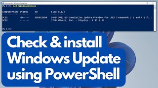 Check amp Install Windows Updates using Powershell [upl. by Hulbard523]