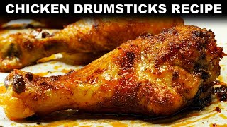 Oven Baked Chicken Drumsticks Recipe [upl. by Wisnicki291]