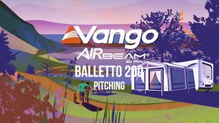 Vango Balletto 200 Caravan Awning Pitching AirBeam SI Pro 2021 [upl. by Kendricks571]