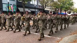 82nd Airborne Division Band at the 2024 Fayetteville Veterans Day Parade 🇺🇲🎶 [upl. by Kyle]