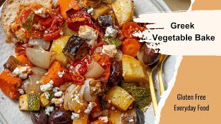 Greek Vegetable Bake with Olives and Feta glutenfree [upl. by Ahsieket]