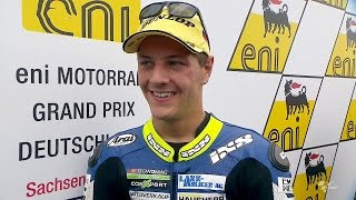 Moto2™ Sachsenring 2014  Dominique Aegerter interview [upl. by Nnairet]