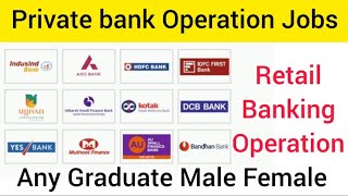 Private Bank Operations Job Vacancy  How to get Job in Banking Operation  Private Bank Jobs [upl. by Aralomo809]