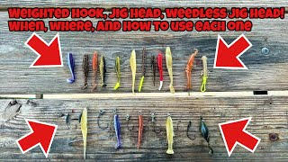 When Where and How to use Jig Heads Weedless Hooks and Weedless Jig Heads What Baits to put on [upl. by Willow680]