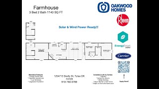 Clayton Homes Anniversary Farmhouse 3 Bedroom Single Wide Zero Energy Mobile Home [upl. by Oinotnas]