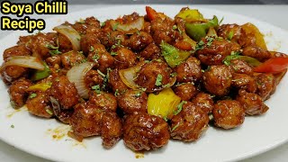 Easy Chilli Soya Restaurant Style  Soya Chunks Recipe  Soya Chilli  high protein  Chef Ashok [upl. by Ysied]