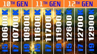 10600K vs 10700K vs 10900K vs 11600K vs 11700K vs 11900K vs 12600K vs 12700K vs 12900K [upl. by Yeleek607]