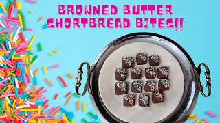 Browned Butter Chocolate Shortbread Bites  Interesting Flavor and Texture Fun to Decorate [upl. by Sone]