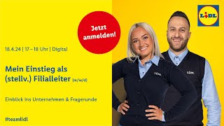 Mein Einstieg als stellvertretender Filialleiter Live QampA aus dem teamlidl [upl. by Aydin]