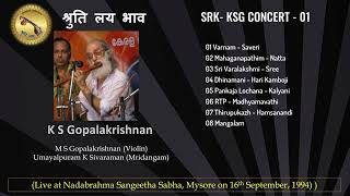 K S Gopalakrishnan  M S Gopalakrishnan  Umayalpuram Sivaraman  Nadabrahma Mysore 16th Sept 994 [upl. by Ymiaj]