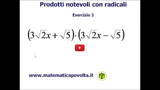 Prodotti notevoli con i radicali  Esercizio 3 [upl. by Gnouc]