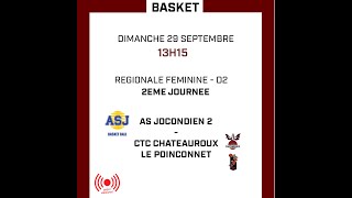 BASKET  REGIONALE 2 FEMININE  AS JOCONDIEN  CTC CHATEAUROUX LE POINCONNET [upl. by Meave]