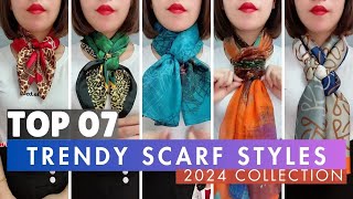 Top 7 Trendy ways to wear a Scarf for girls  Fashion ways to tie a scarf scarfwearing [upl. by Nosae]