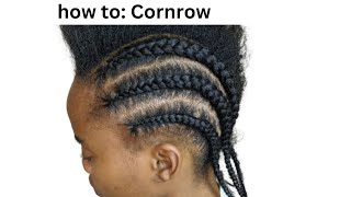 HOW TO DO SIMPLE CORNROWS WITH EXTENSIONS [upl. by Rednal]